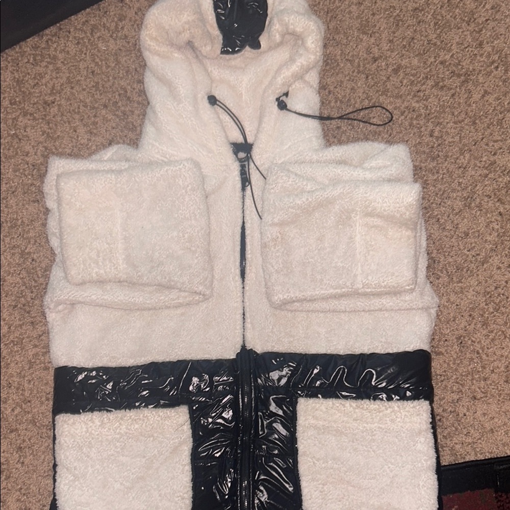 White and Black Hooded jacket